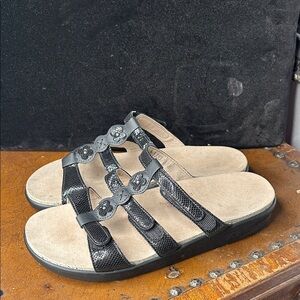 SAS Black Strappy Sandals